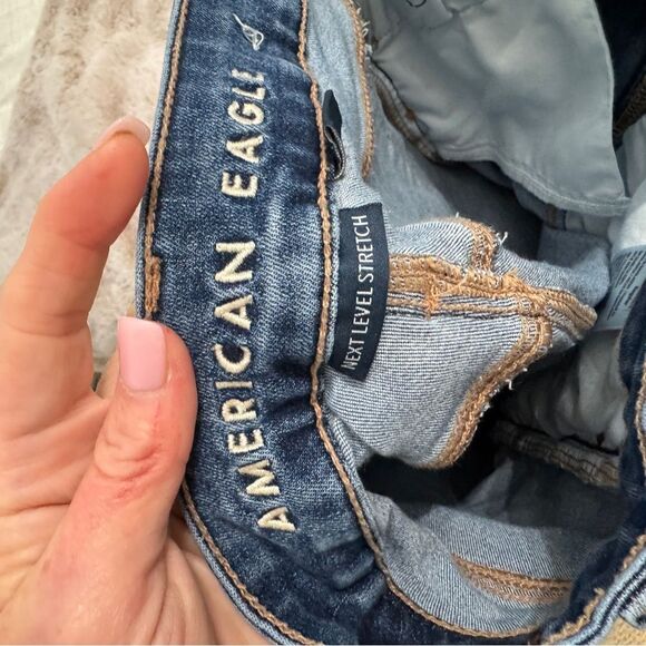American Eagle high-rise skinny kick next level stretch size 2 blue jeans - Picture 5 of 6